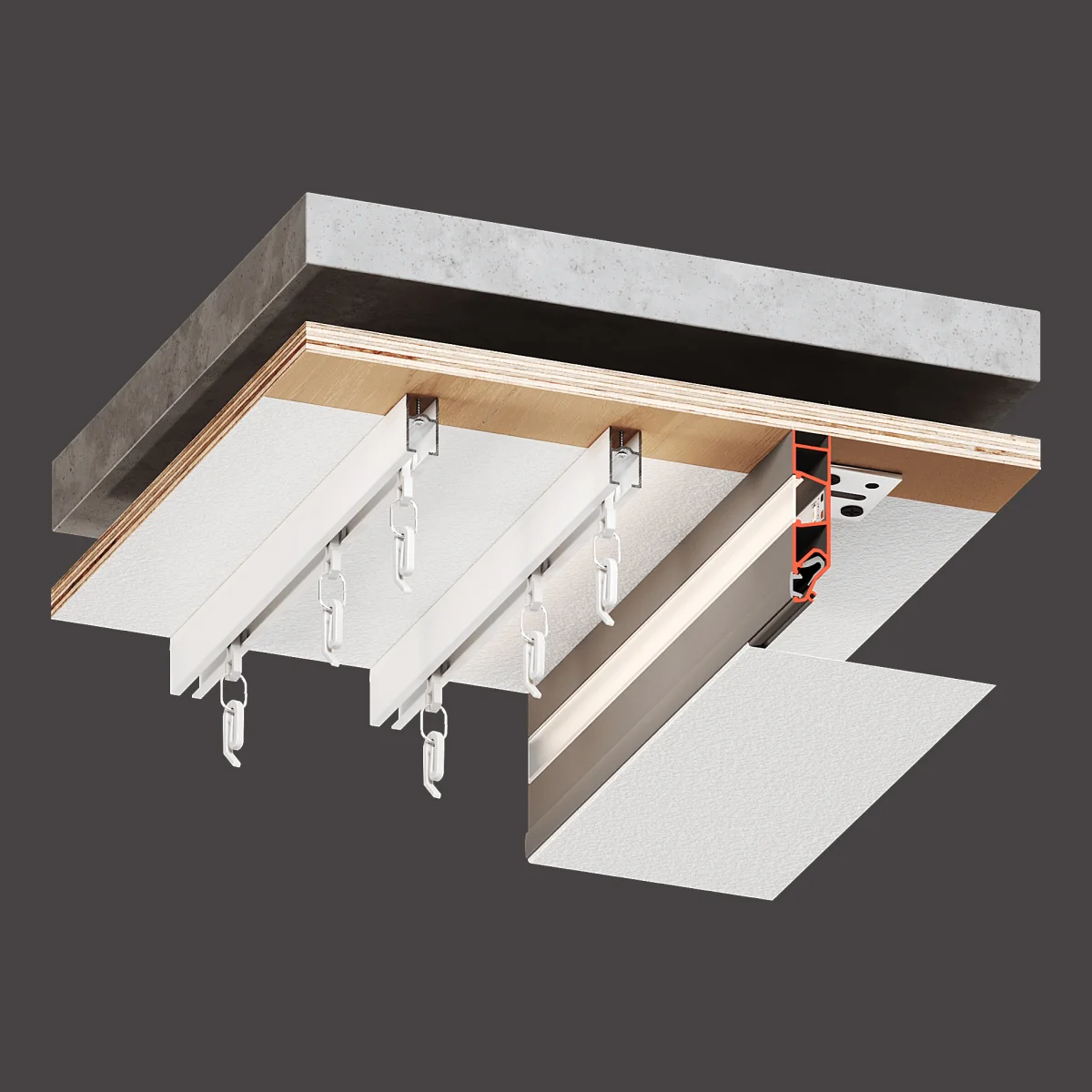 ФЛЕКСИ СТАНДАРТ 03 60 ЛЕД | FLEXY STANDART03 60 LED — ПРОФИЛЬ ДЛЯ КАРНИЗНОЙ НИШИ НАТЯЖНОГО ПОТОЛКА
